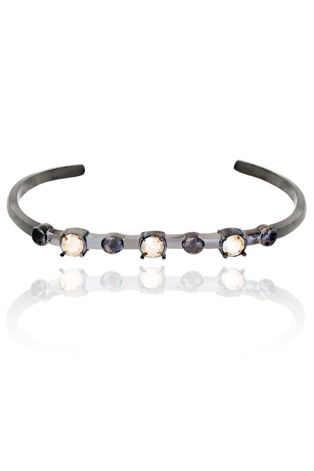 Buy Gunmetal Swarovski Crystal Kada For Women Online at ScrollnShops